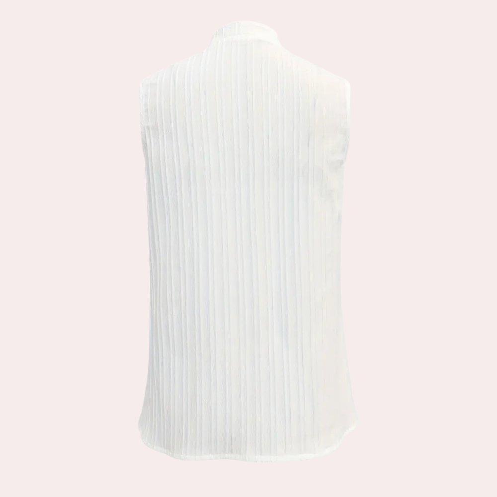 Chic white women's top, an elegant & versatile apparel piece for feminine everyday wear and special events.