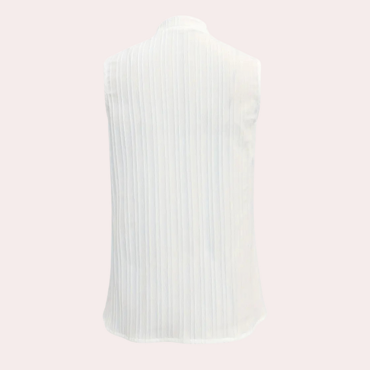 Chic white women's top, an elegant & versatile apparel piece for feminine everyday wear and special events.