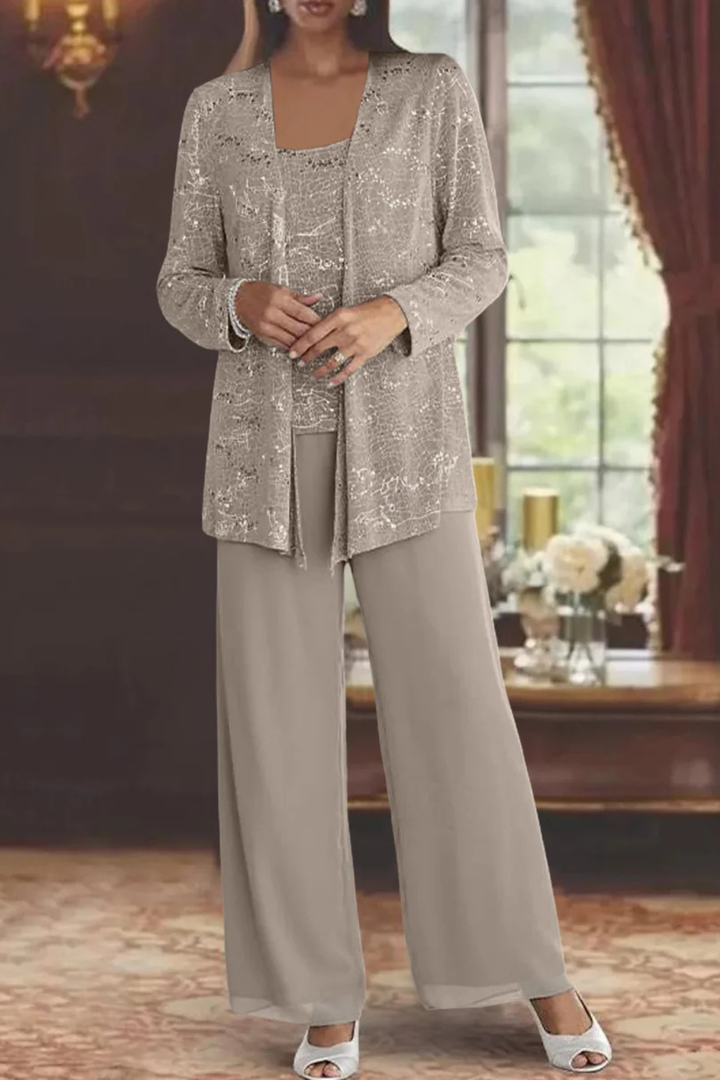 Women's elegant three-piece formal evening set, ideal for parties and special occasions.