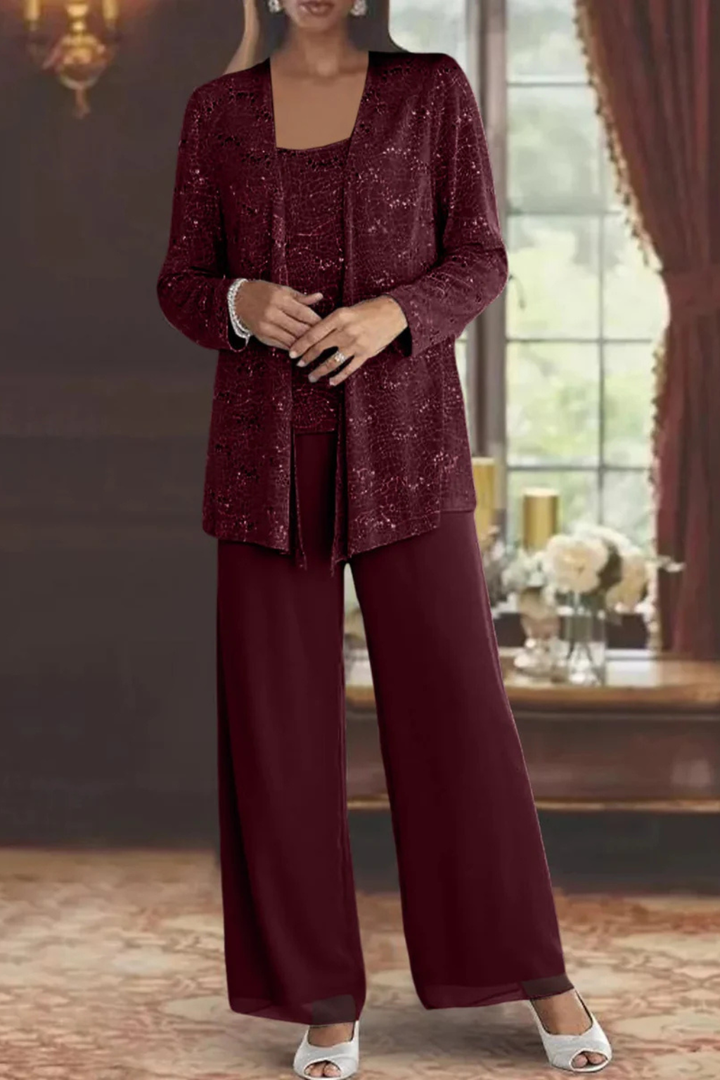Elegant women's 3-piece formal evening set, perfect party outfit for special events.