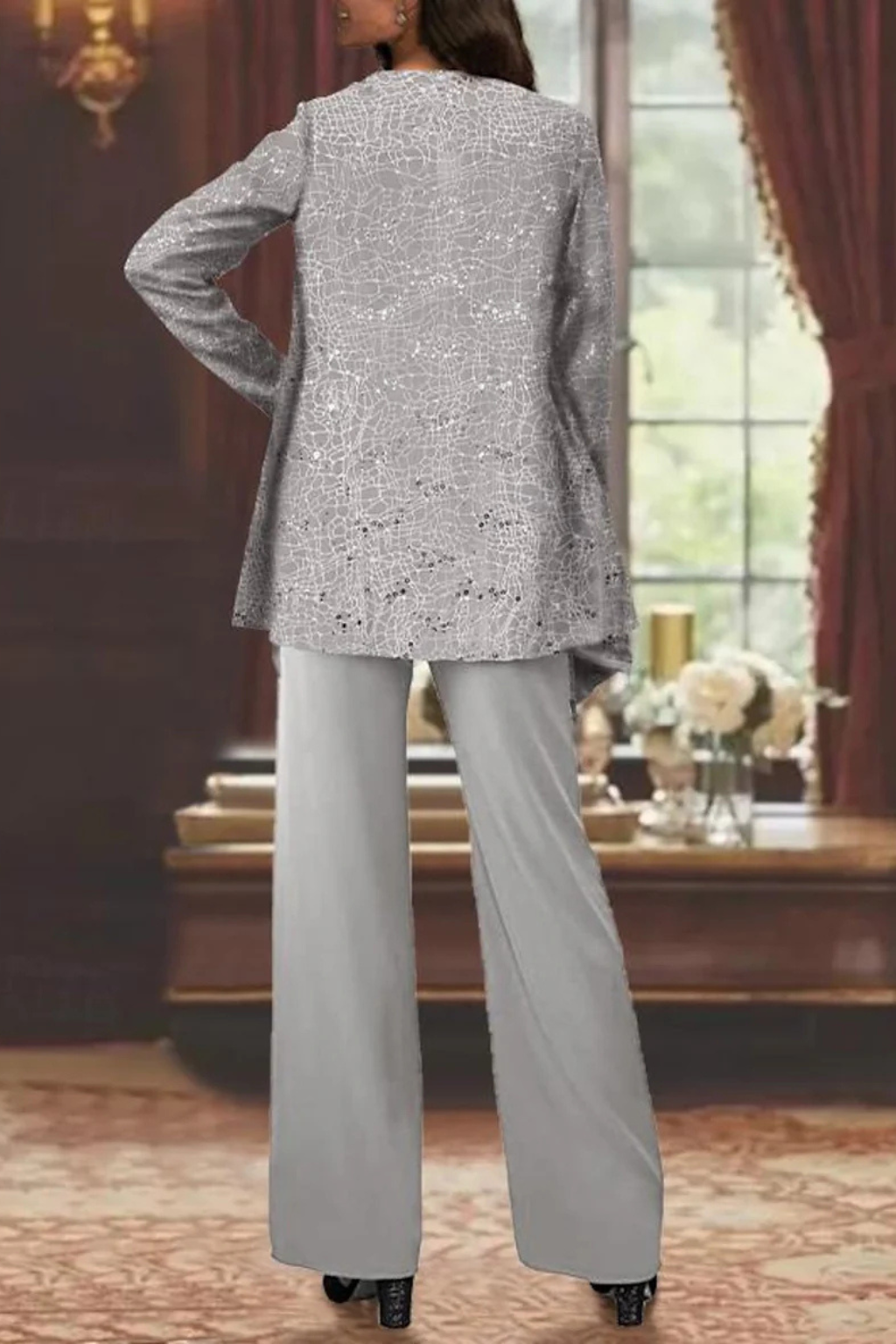 Women's formal 3-piece evening set, perfect gala attire or special occasion party outfit.