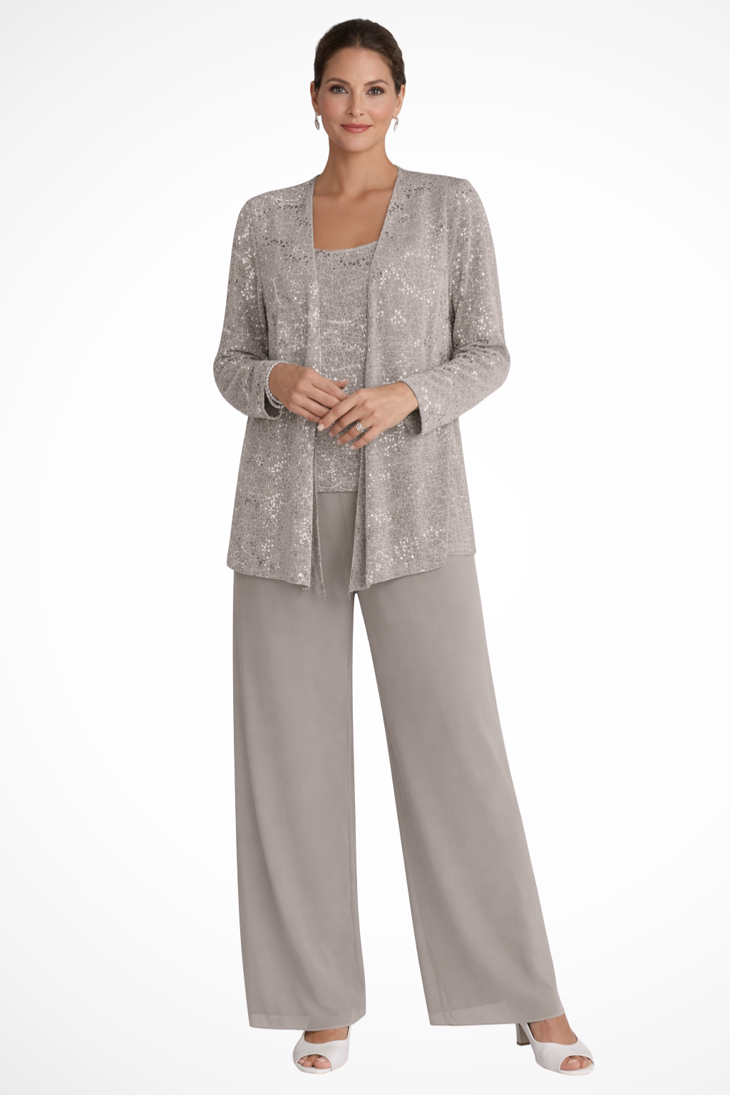 Complete women's elegant 3-piece formal evening set, sophisticated and party-ready.