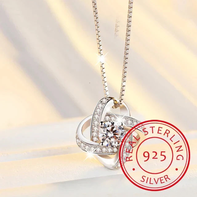 Delicate 925 sterling silver four-leaf clover necklace for women, symbolizing luck and elegance.