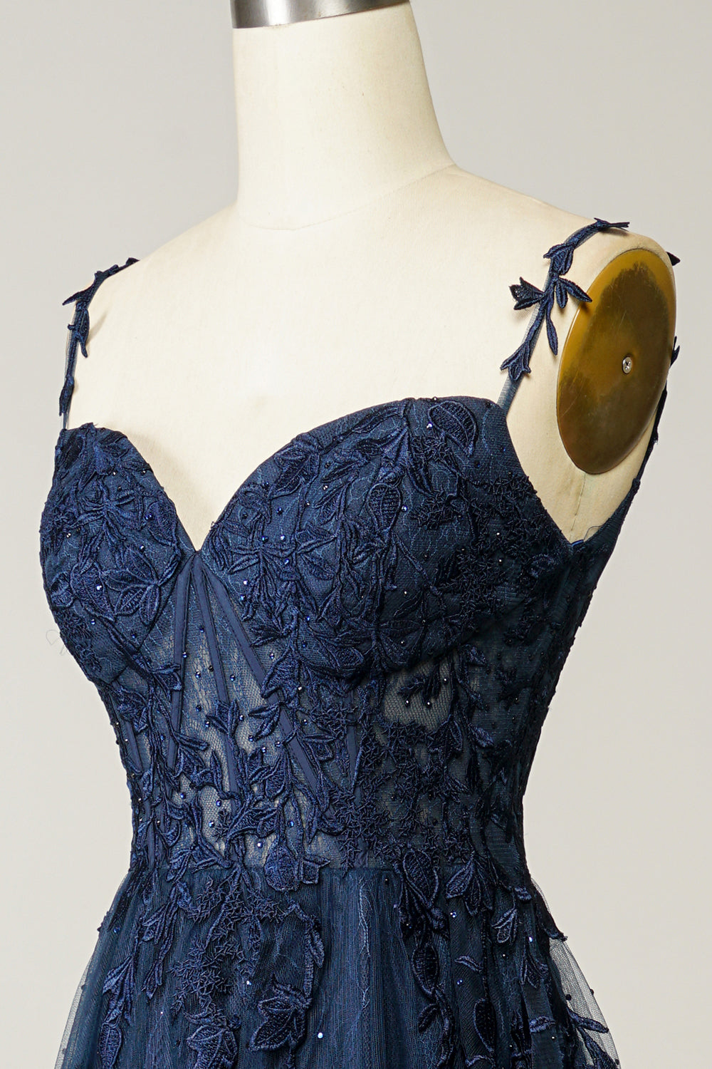 Full-length elegant women's A-line ball gown, perfect for special occasions, showcasing a classic silhouette.