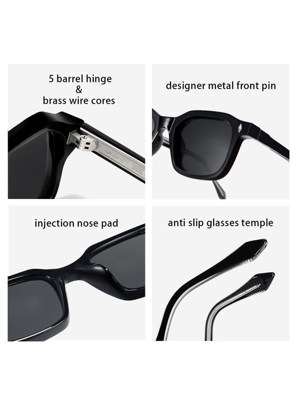 Classic black acetate women's sunglasses, offering durable, comfortable, and elegant fashion eyewear.