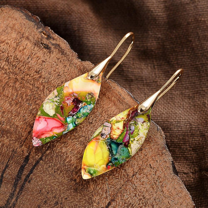 Calming Women's Amaris Regaliet Drop Earrings, natural stone jewelry designed to inspire inner peace and elegance.