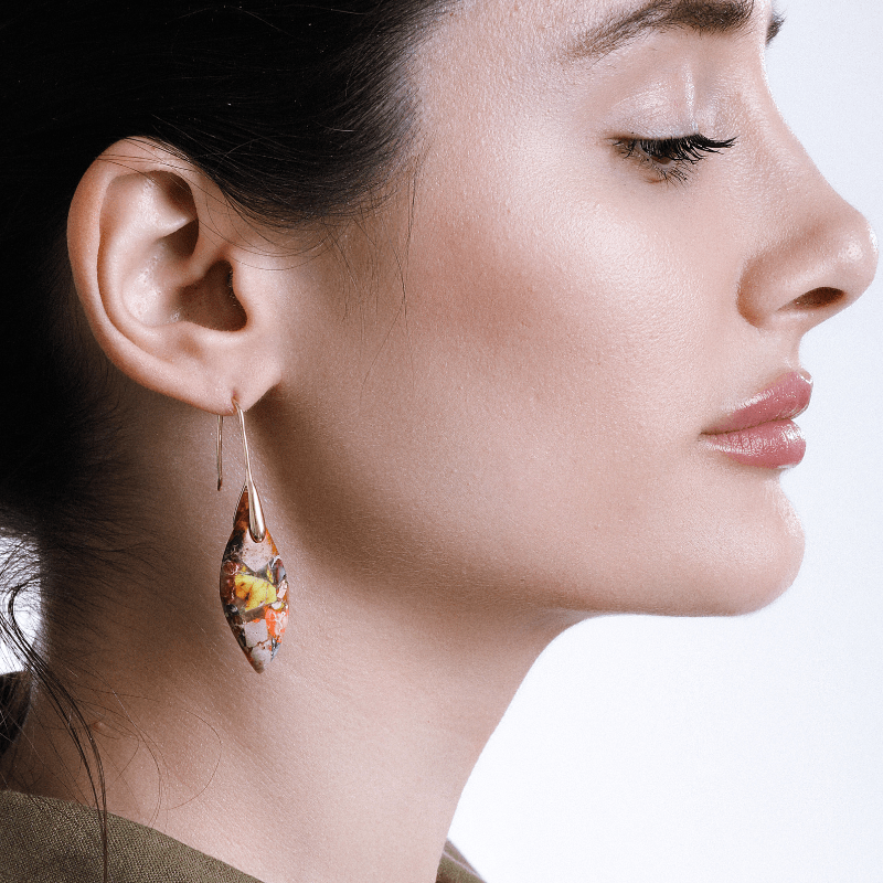 Amaris Regaliet Drop Earrings for women, handcrafted natural stone jewelry promoting inner peace and elegant style.