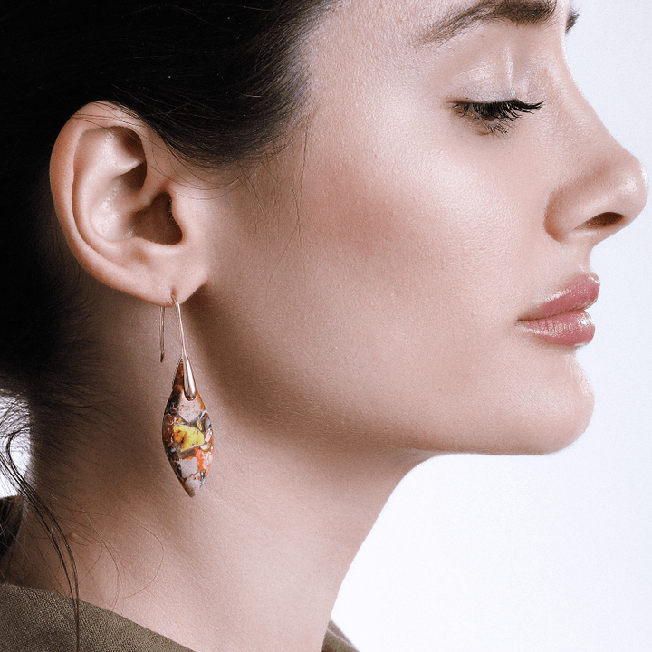 Amaris Regaliet Drop Earrings for women, handcrafted natural stone jewelry promoting inner peace and elegant style.