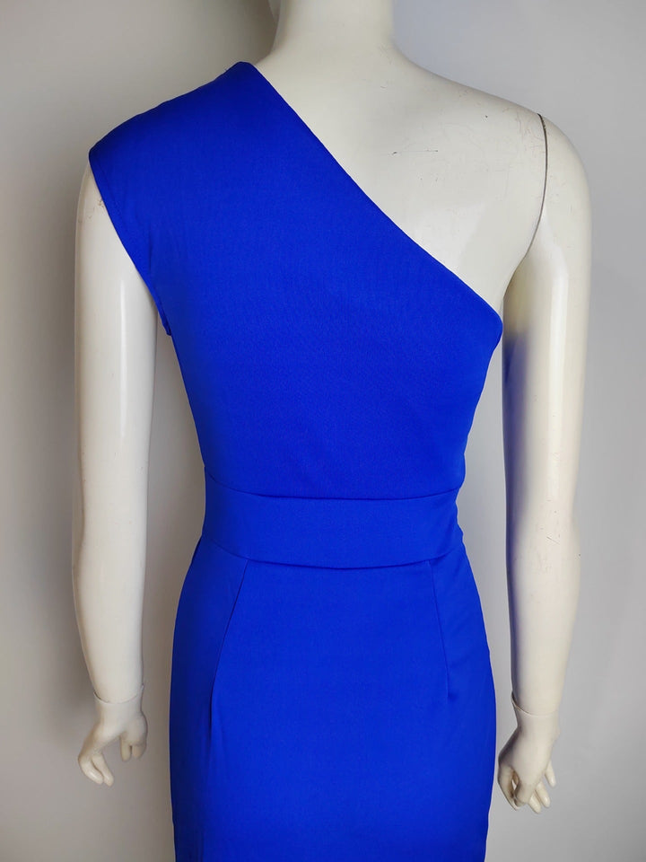 Women's elegant asymmetrical drape formal maxi dress, long with a chic silhouette for formal occasions.