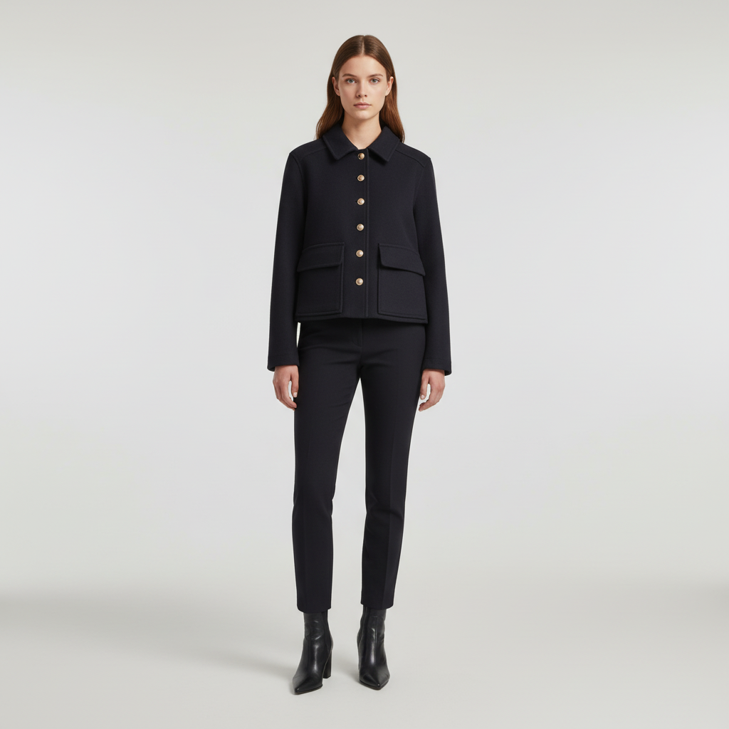 Doris casual wool blend jacket for women, an elegant outerwear piece ideal for autumn fashion trends.