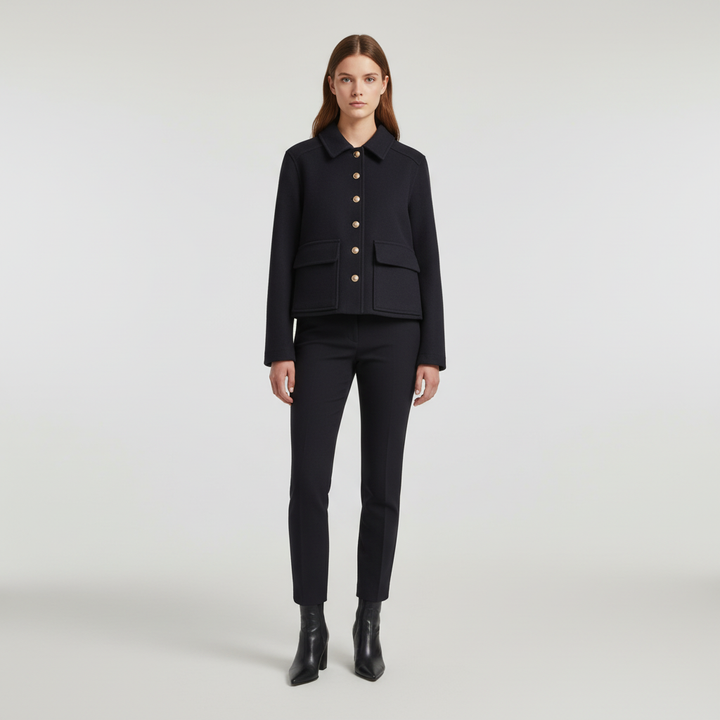 Doris casual wool blend jacket for women, an elegant outerwear piece ideal for autumn fashion trends.