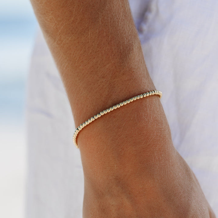 Elegant Women's Beaded Bracelet. Stackable & water resistant, perfect for everyday wear.