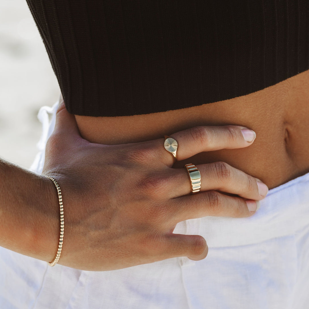 Nova fine beaded bracelet for women. Hypoallergenic gold jewelry, elegant & stackable.