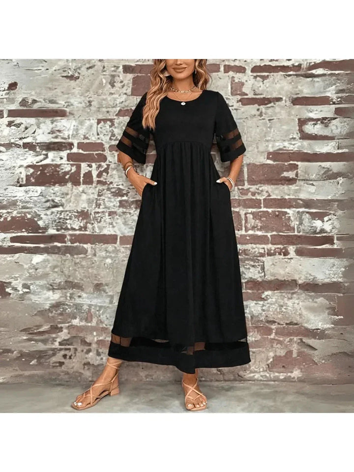 Flattering red women's midi dress with tummy control. Comfortable and versatile, ideal for elegant everyday wear.
