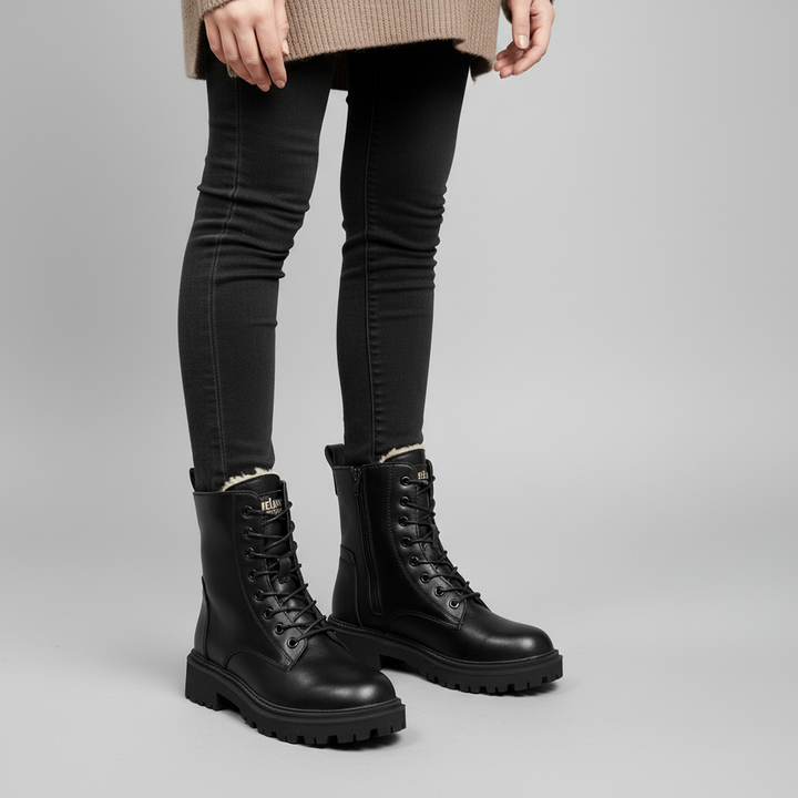 Women's Sarah black winter boots, warm, casual, ideal for snowy conditions