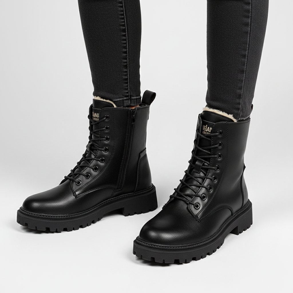 Stylish women's black winter boots, classic design for warmth and casual wear