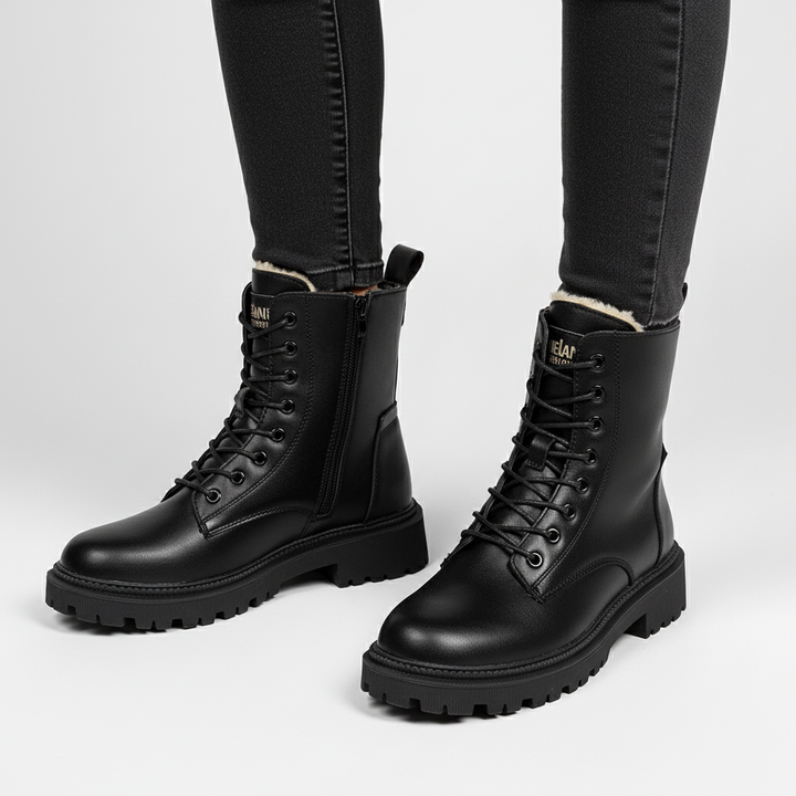 Stylish women's black winter boots, classic design for warmth and casual wear