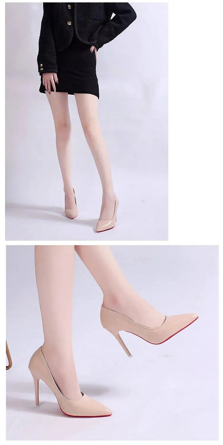 Apricot elegant stiletto pumps, women's formal party heels with a sophisticated pointed toe.