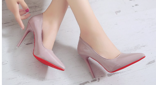 Elegant women's stiletto pumps, apricot pointed-toe heels for office & special formal events.