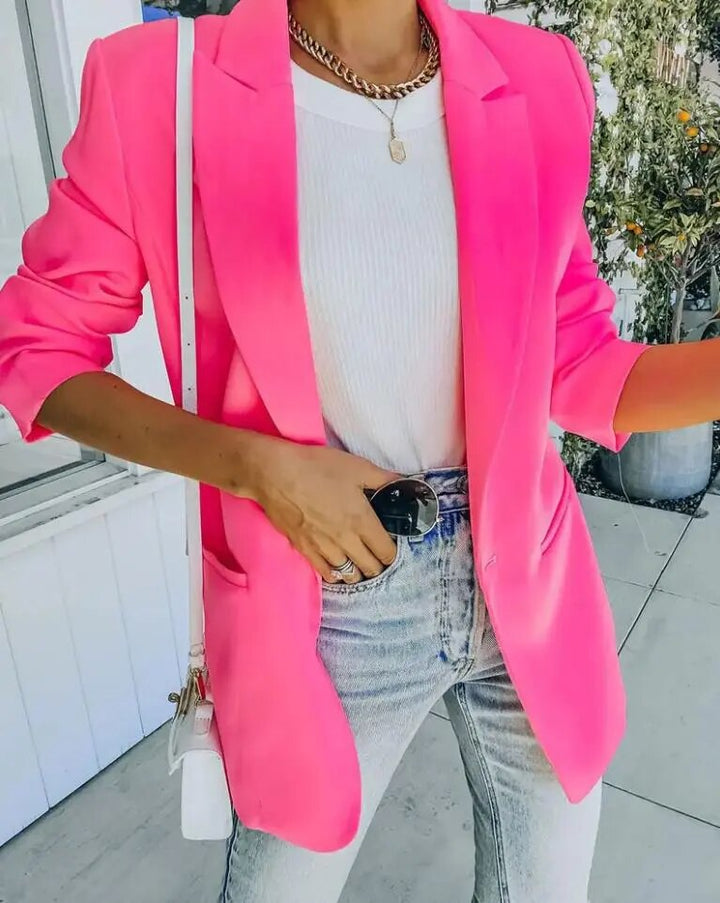 Modern women's elegant blazer, a professional and stylish outerwear choice for business environments & versatile daily wear.