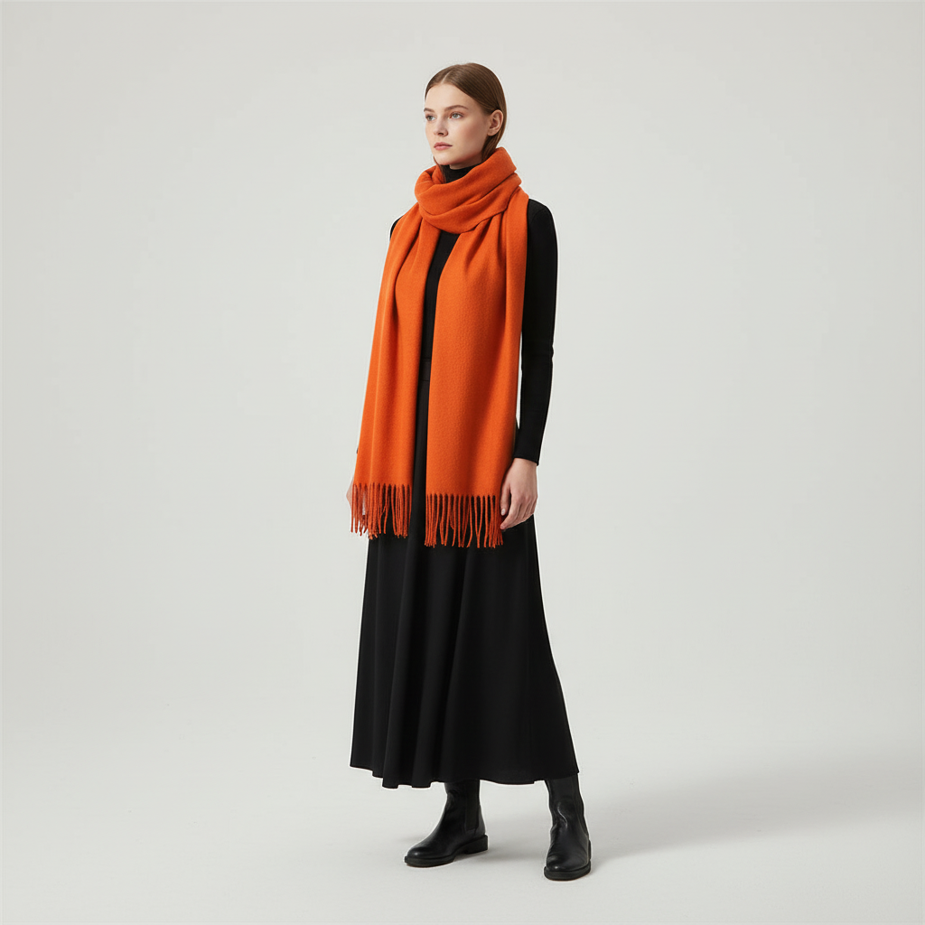 Soft and warm women's cashmere blend scarf, perfect for adding a touch of elegance to any outfit.