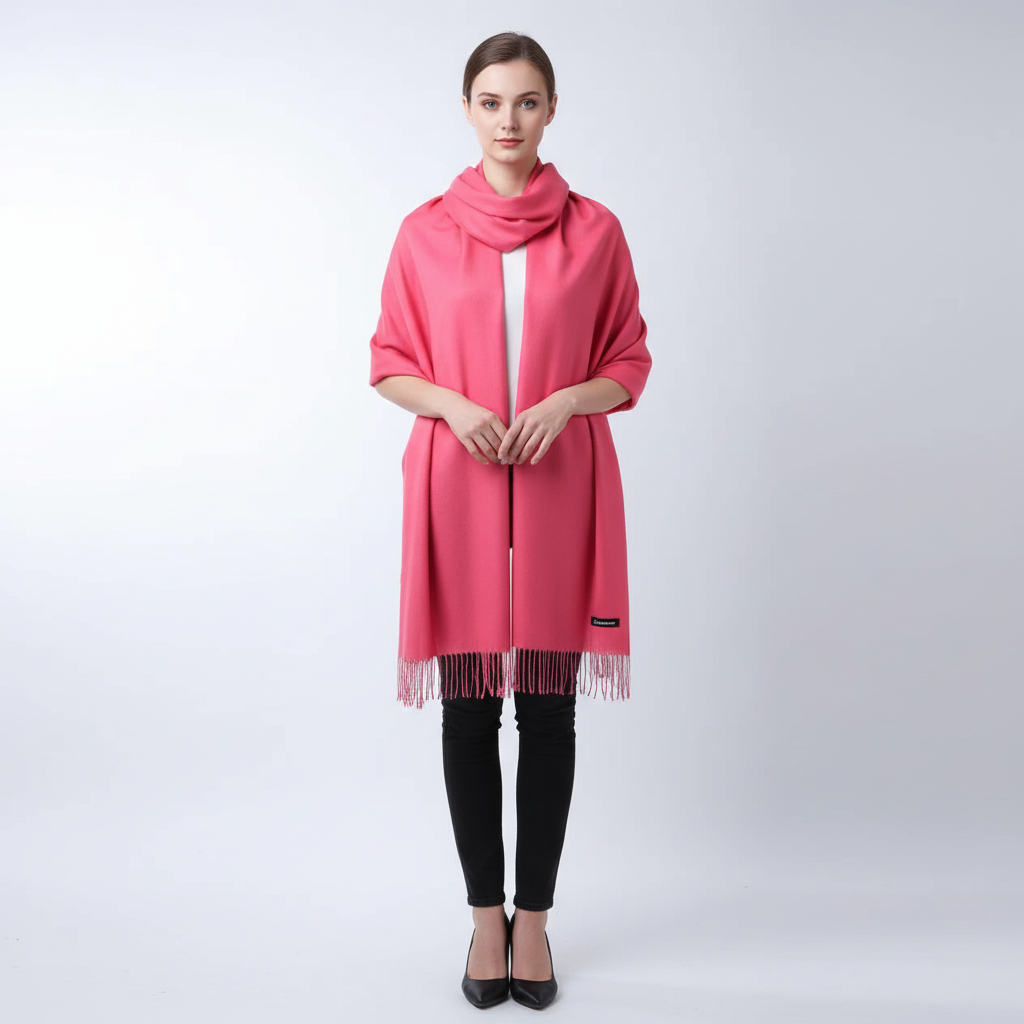 Stylish women's cashmere blend scarf, oversized and exceptionally soft, a must-have elegant winter accessory