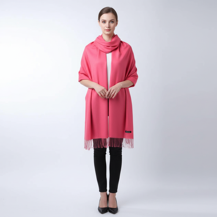 Stylish women's cashmere blend scarf, oversized and exceptionally soft, a must-have elegant winter accessory