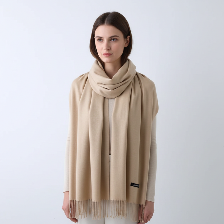 Luxurious cashmere blend scarf for women, a warm and fashionable winter accessory with a soft texture