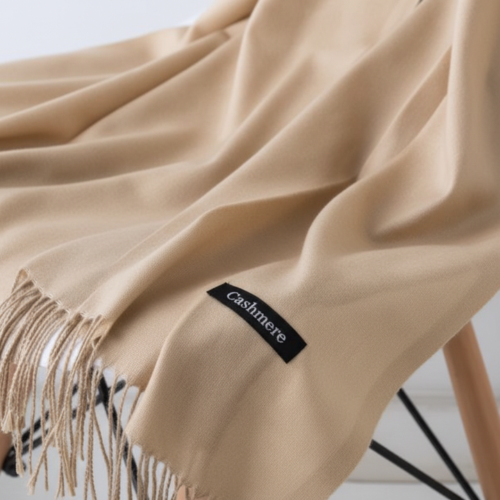 Winter cashmere blend scarf, oversized and soft, featuring a rich texture for women seeking warmth and style