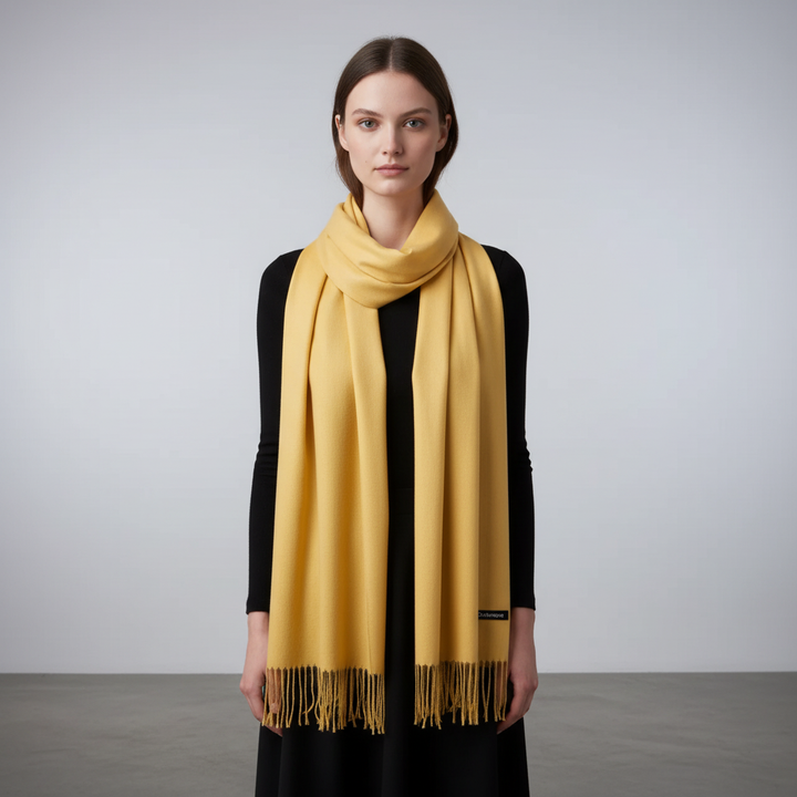 Soft cashmere blend women's scarf, perfect for winter, offering luxurious warmth and a fashionable look