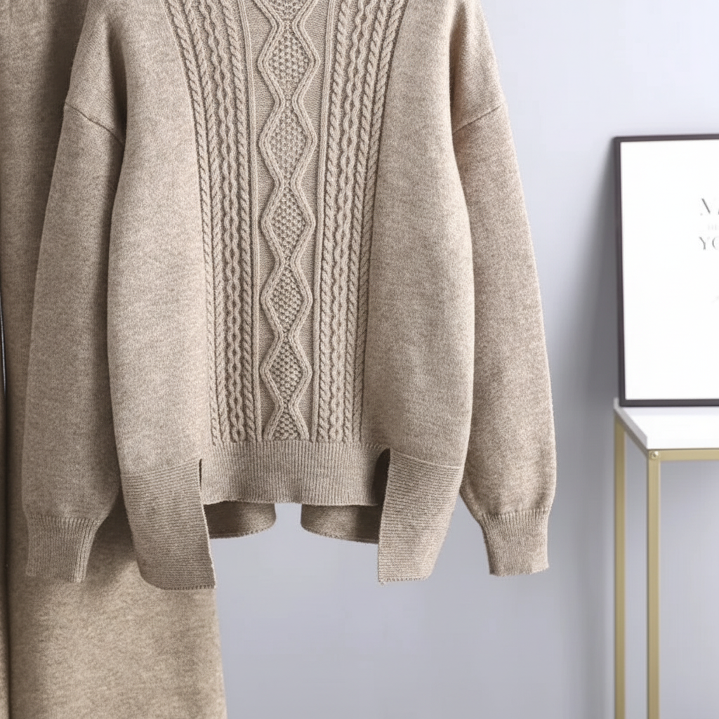Women's Marina cashmere lounge wear, soft knit, in a cozy yet elegant design for winter fashion