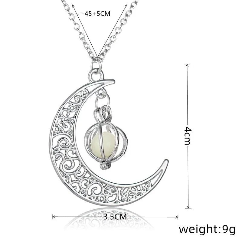 Women's elegant moonstone pendant necklace, celestial jewelry with a natural gemstone set in polished silver.