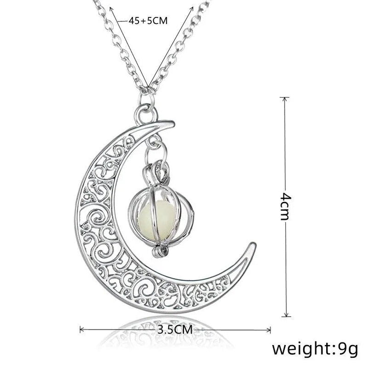 Women's elegant moonstone pendant necklace, celestial jewelry with a natural gemstone set in polished silver.