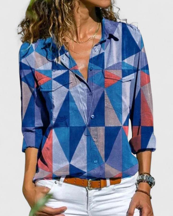 Fashionable women's chic blouse, an elegant top perfect for versatile everyday style and summer occasions.