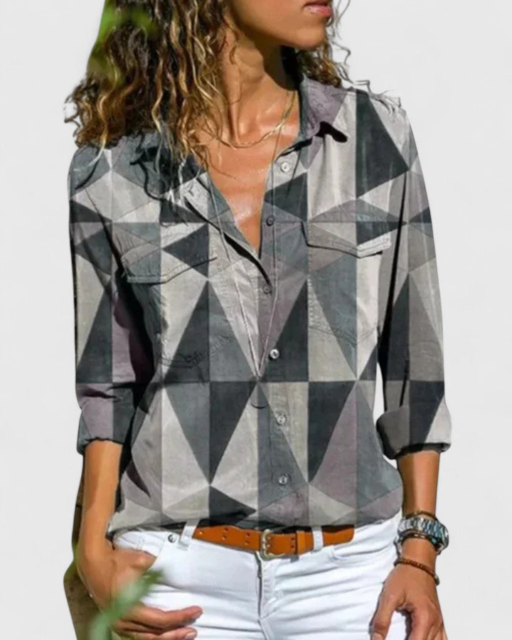 Sophisticated women's blouse, a lightweight chic top for elegant casual dressy wear & versatile everyday style.