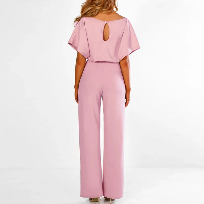 Versatile women's elegant jumpsuit for a chic party, date night, or casual elegant style. Flattering fit.