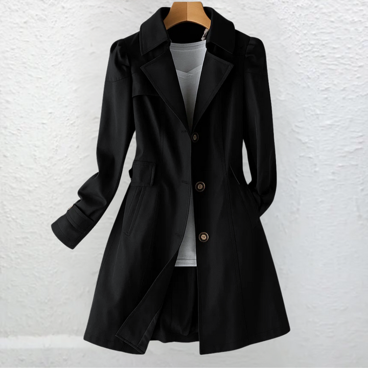 Versatile women's classic trench coat, ideal as a spring jacket or fall outerwear, offering timeless style and comfort.
