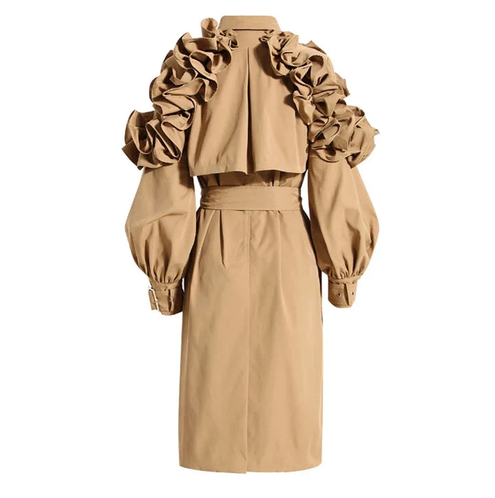 Classic Women's Elegant Trench Coat. Timeless long outerwear for sophisticated spring & autumn style.