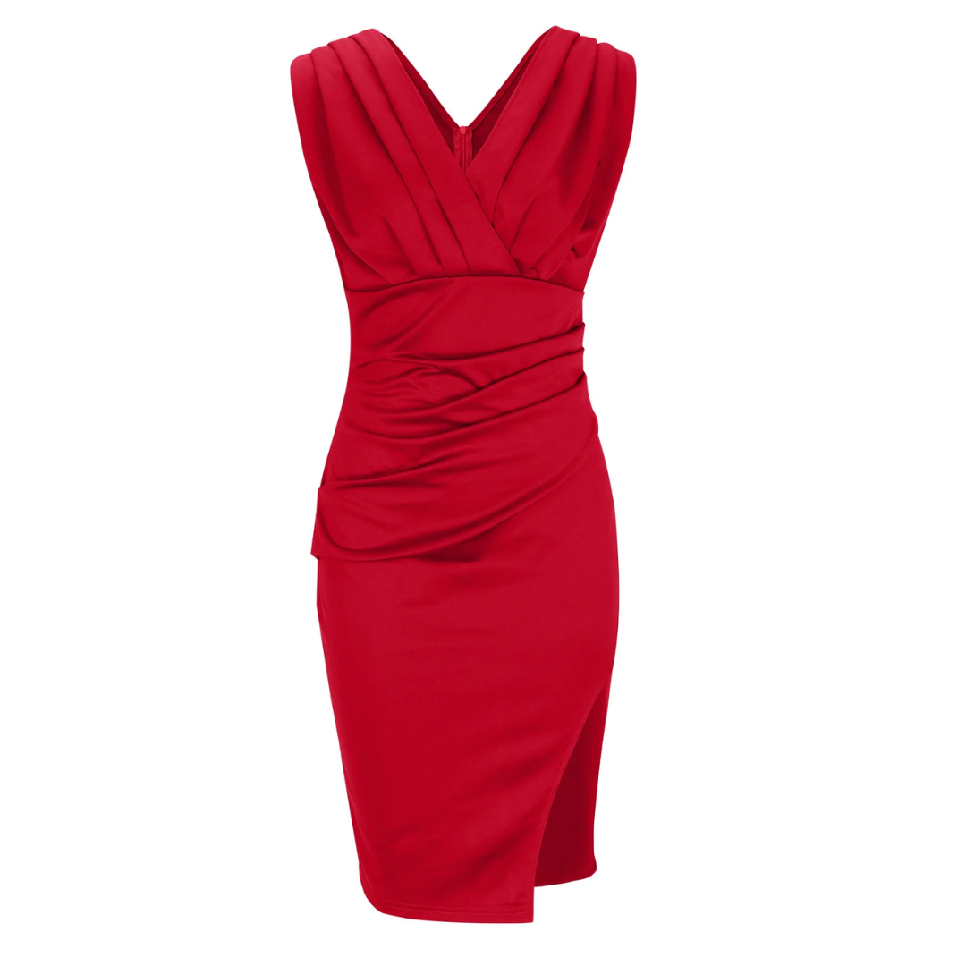 Elegant cocktail dress, perfect for a wedding guest or special event.