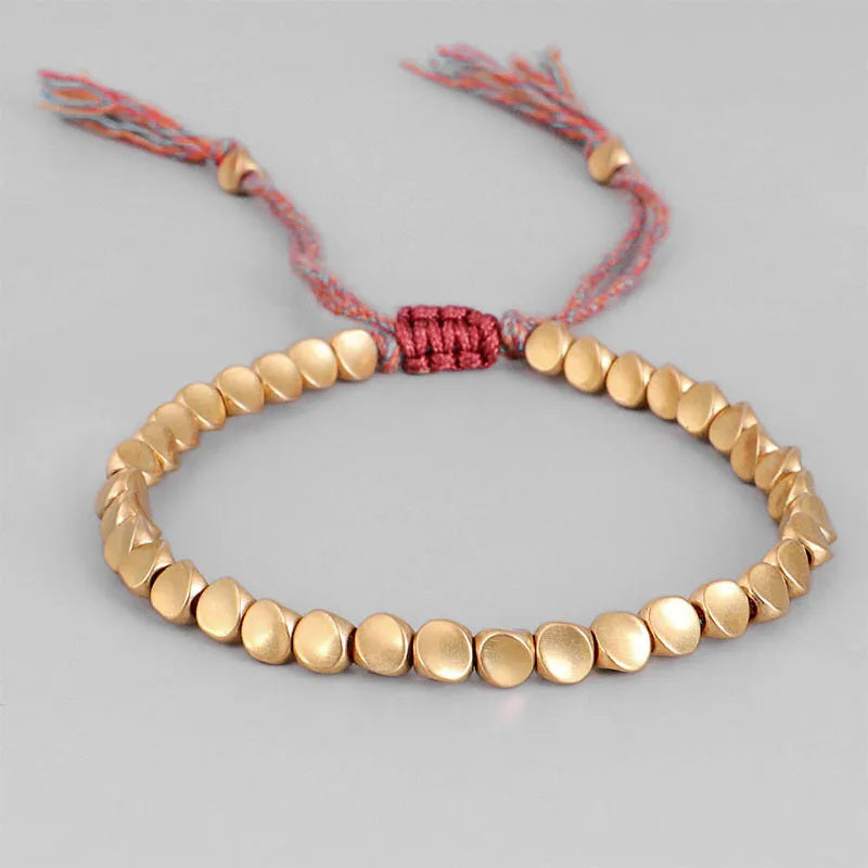 Elegant women's copper bead bracelet. Delicate design, perfect everyday fashion jewelry.