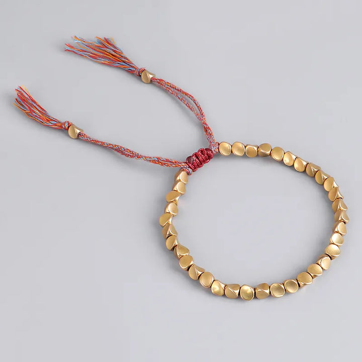 Adjustable copper bead bracelet for women. Elegant fashion jewelry, a perfect lucky charm.
