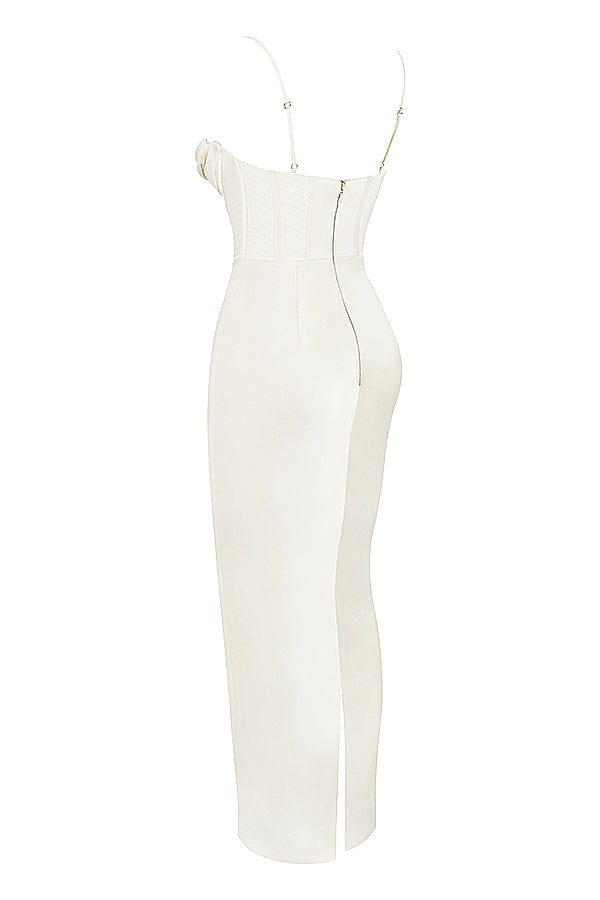 Elegant corset maxi dress, perfect formal party wear for women.