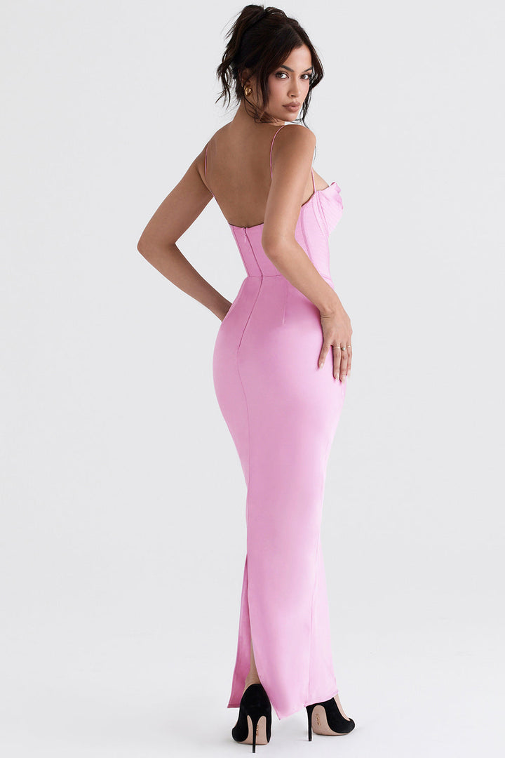 Luxurious corset maxi dress, perfect formal evening wear.