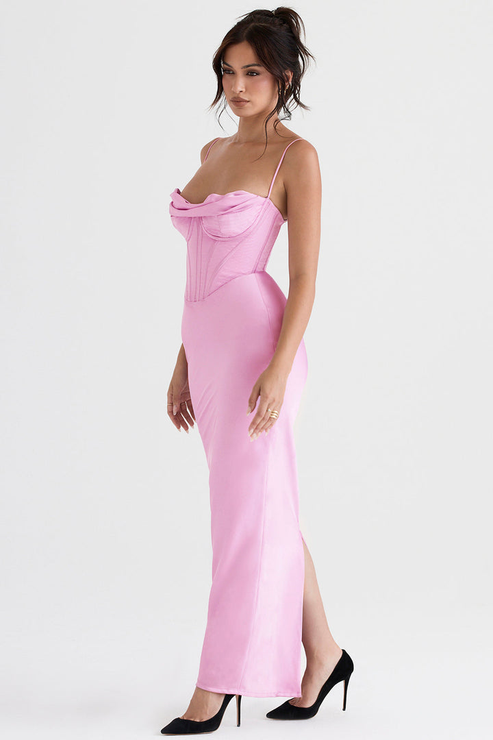 Sophisticated sleeveless formal gown, women's corset maxi.