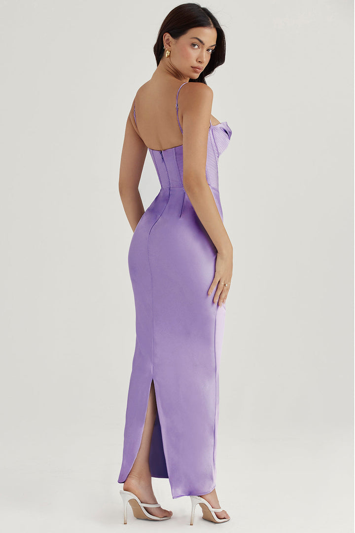 Long special occasion dress, a feminine corset maxi design.