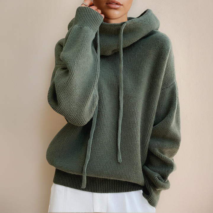 Women's Karin roll-neck sweater in soft knit, ideal for elegant casual autumn wear.