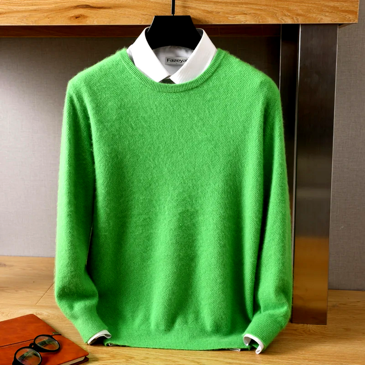Cozy women's long sleeve crewneck sweater, a versatile lightweight knit perfect for everyday wear.