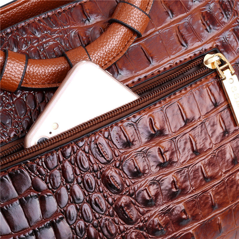 Elegant women's daily bag, a versatile croc embossed shoulder handbag with luxury & vintage appeal.