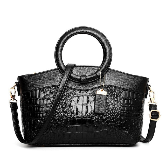 Stylish women's croc embossed daily bag, a versatile luxury shoulder handbag for fashion lovers.