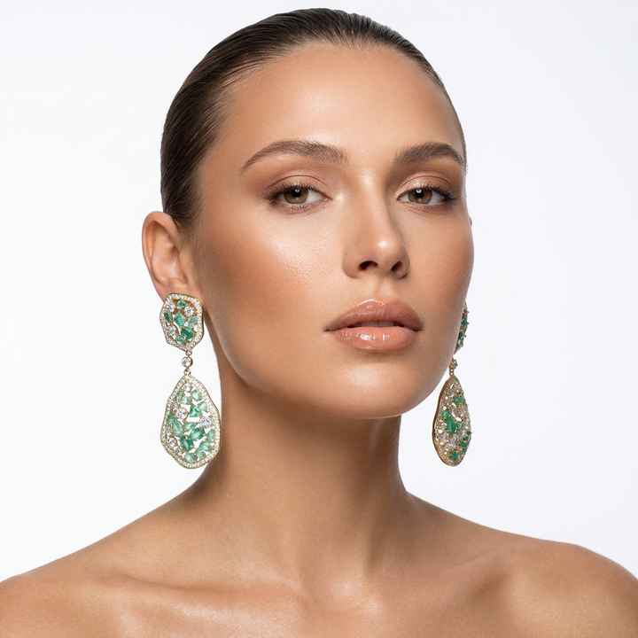 Chic crystal drop earrings for women, featuring dazzling dangles and an elegant design.